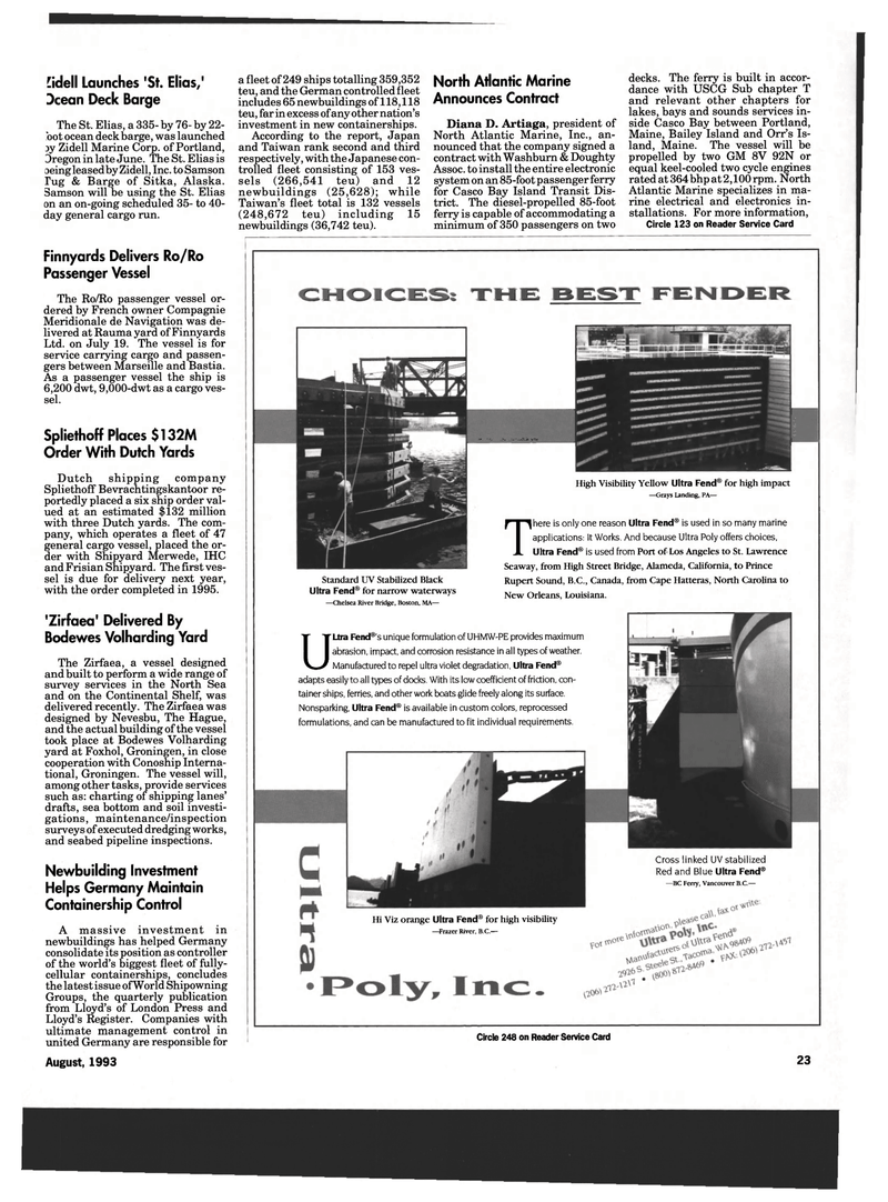 Maritime Reporter Magazine, page 21,  Aug 1993