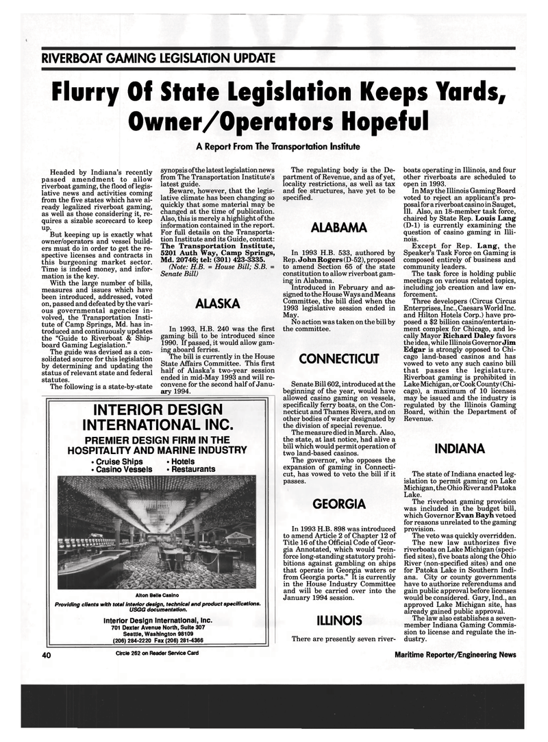Maritime Reporter Magazine, page 38,  Aug 1993