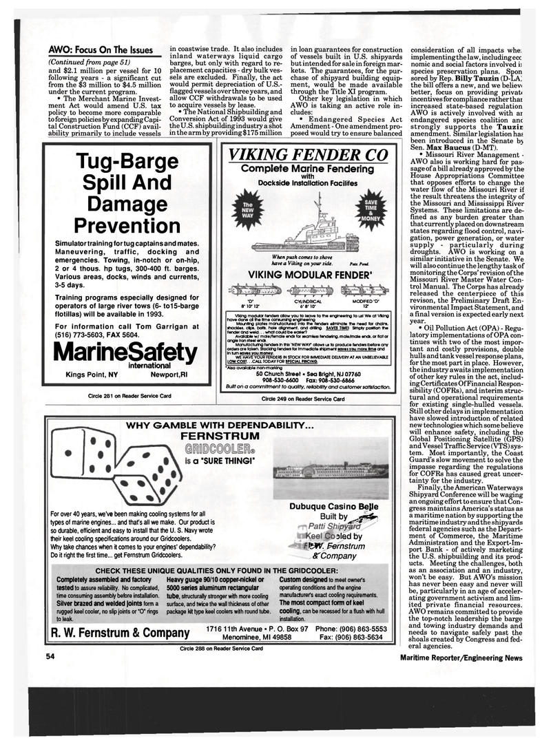 Maritime Reporter Magazine, page 52,  Aug 1993