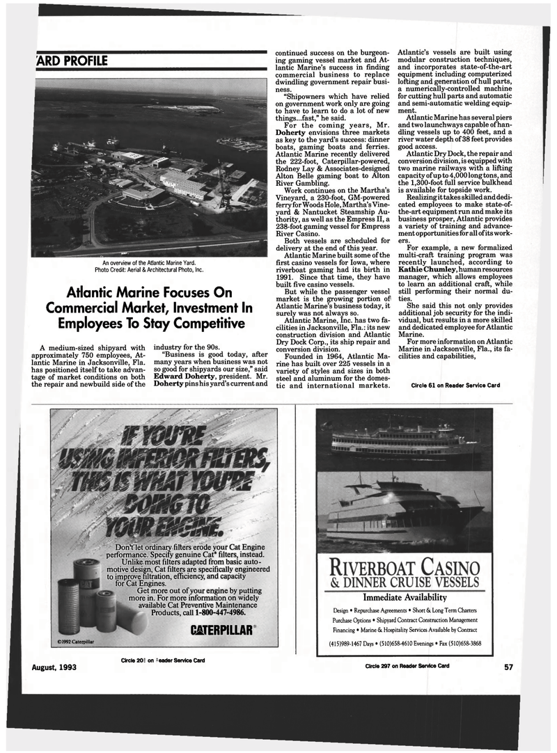 Maritime Reporter Magazine, page 55,  Aug 1993