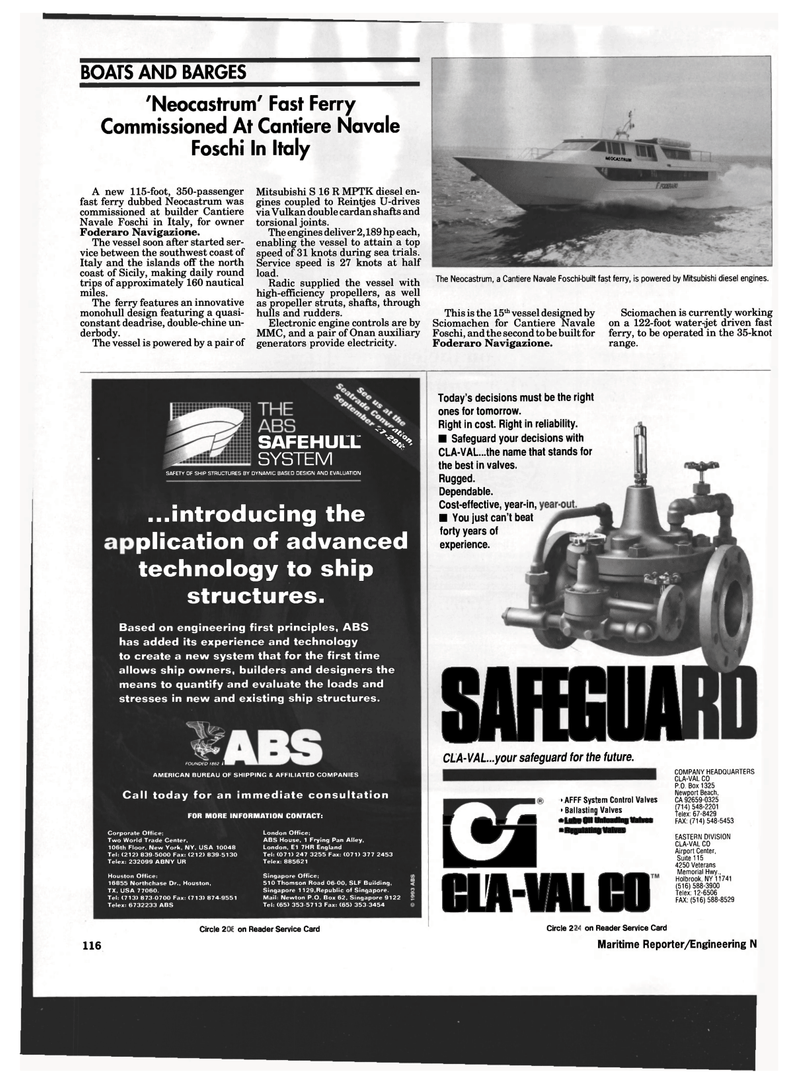 Maritime Reporter Magazine, page 122,  Sep 1993