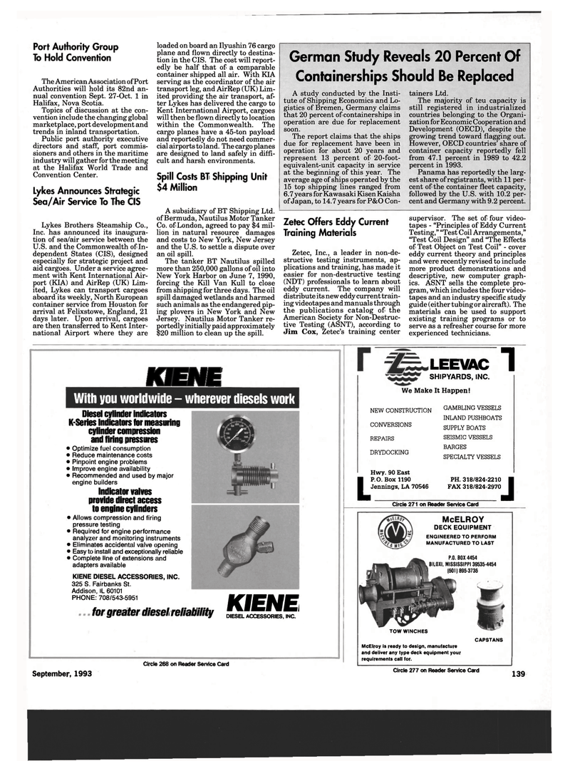 Maritime Reporter Magazine, page 145,  Sep 1993