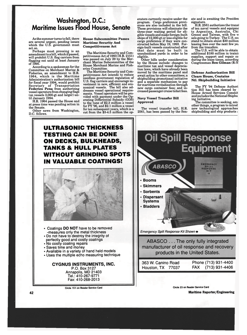 Maritime Reporter Magazine, page 40,  Sep 1993