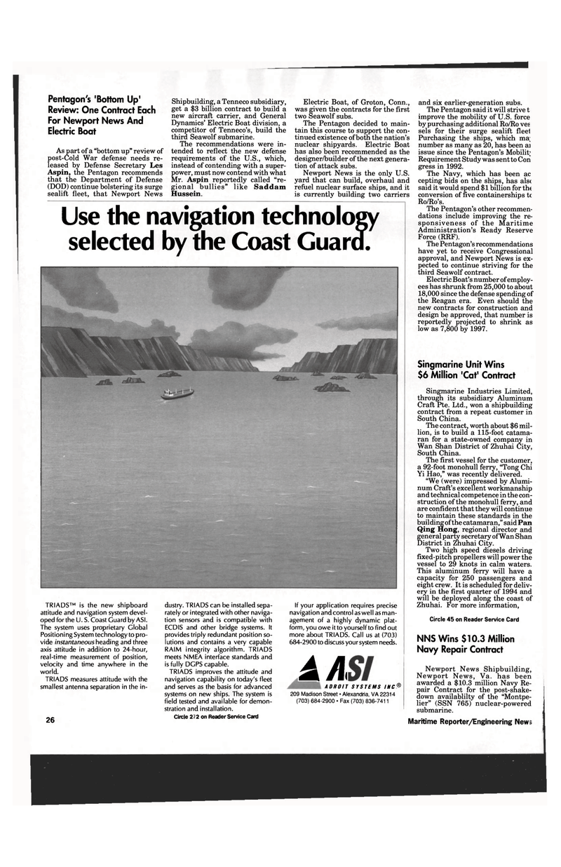 Maritime Reporter Magazine, page 24,  Oct 1993