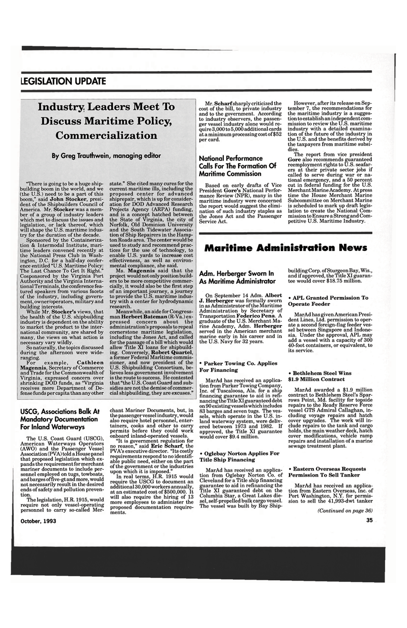 Maritime Reporter Magazine, page 33,  Oct 1993