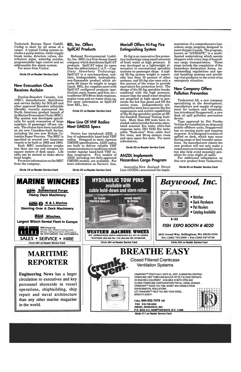 Maritime Reporter Magazine, page 39,  Oct 1993