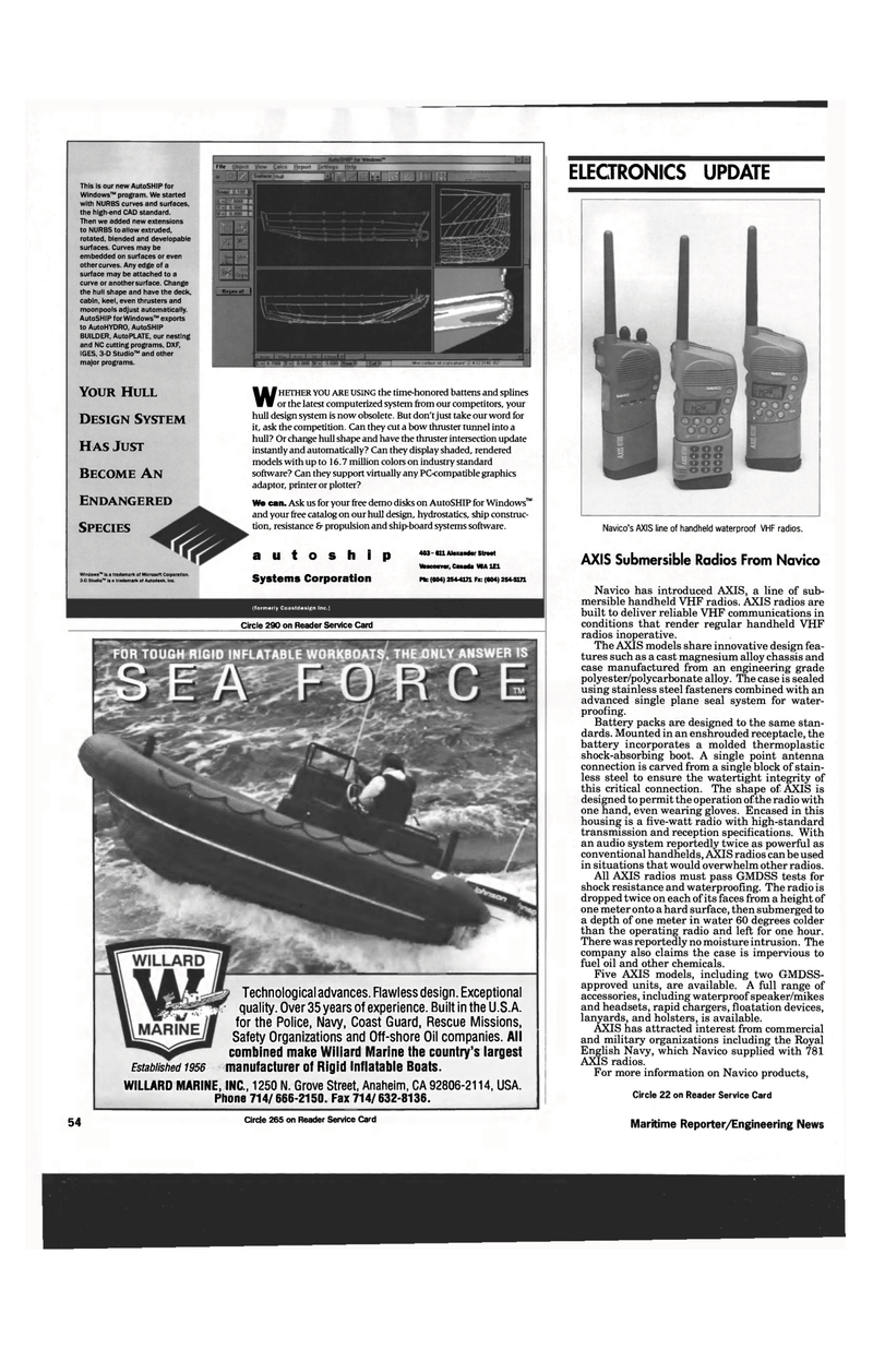 Maritime Reporter Magazine, page 52,  Oct 1993