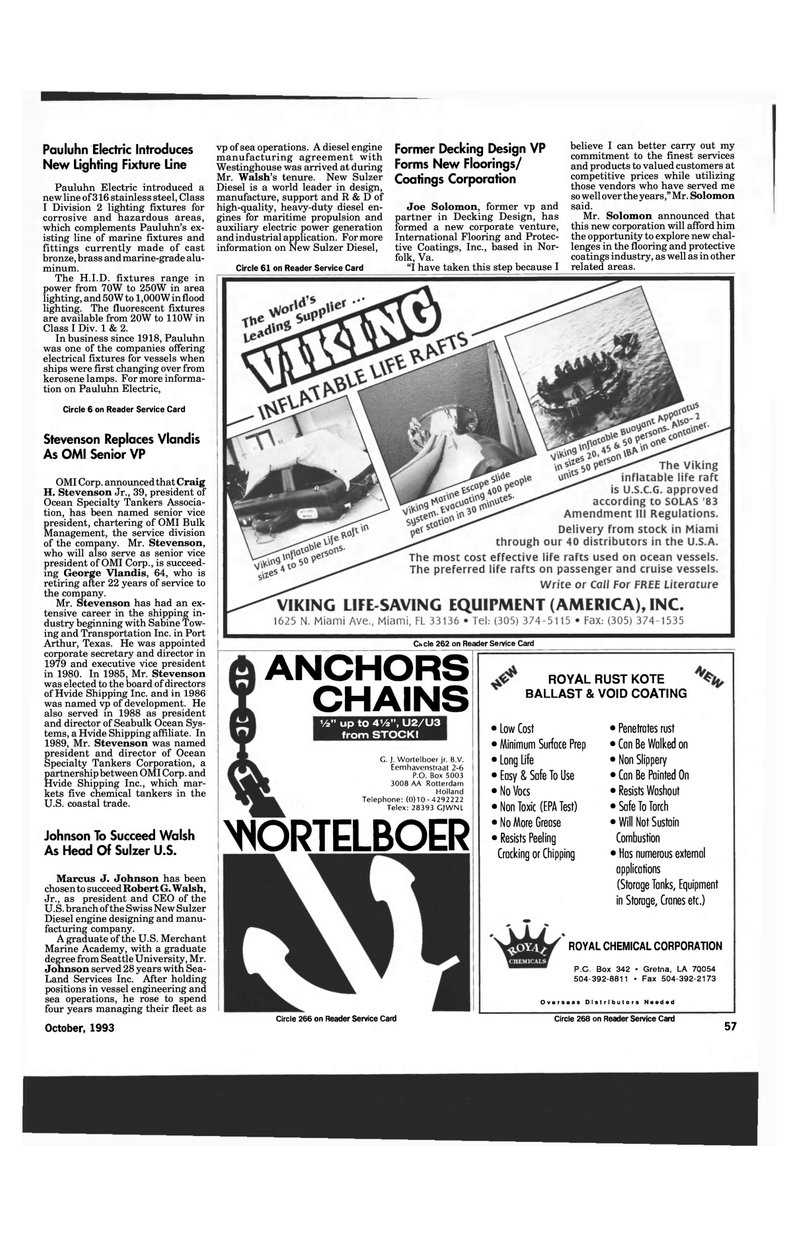 Maritime Reporter Magazine, page 55,  Oct 1993