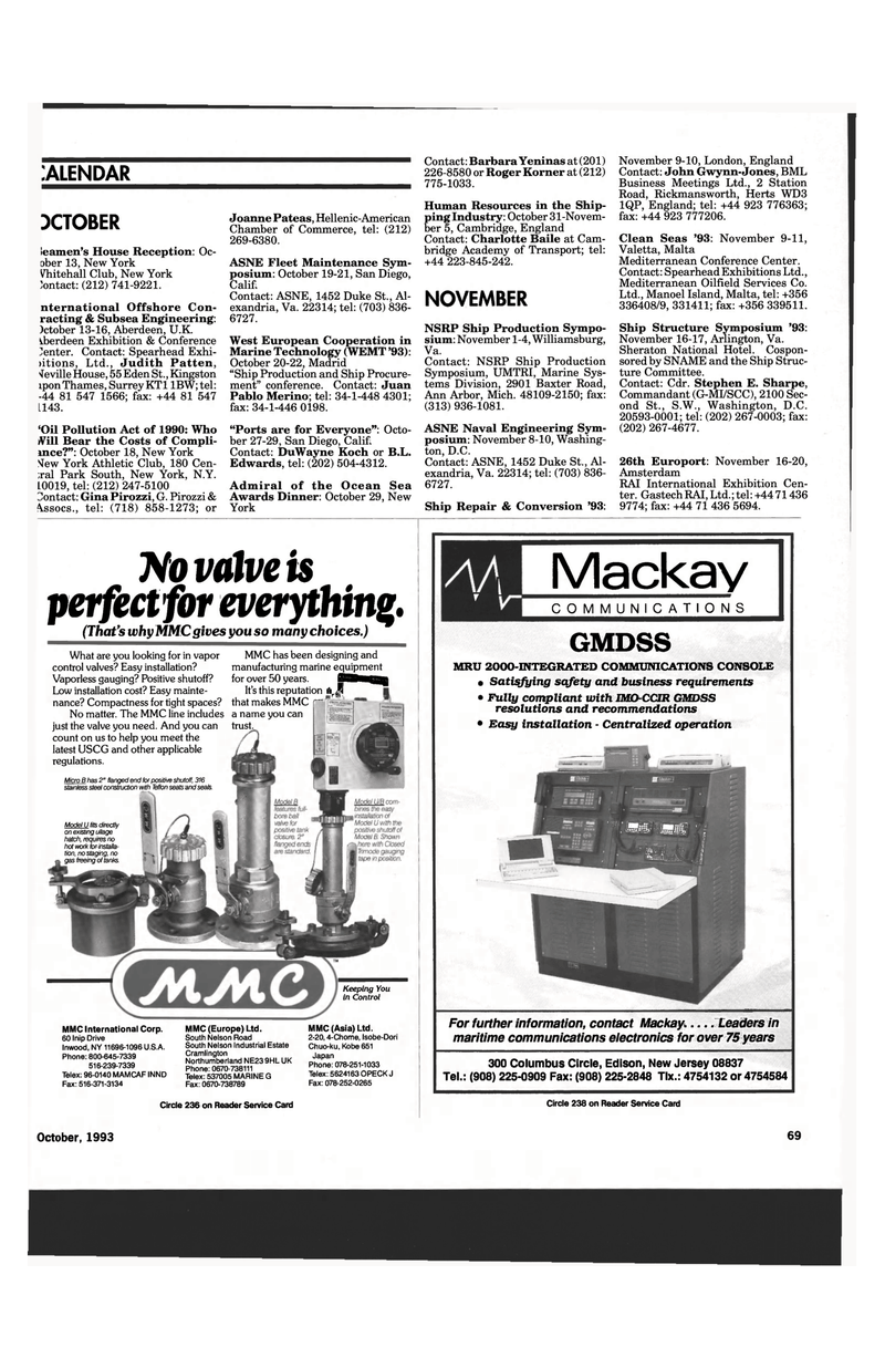 Maritime Reporter Magazine, page 67,  Oct 1993