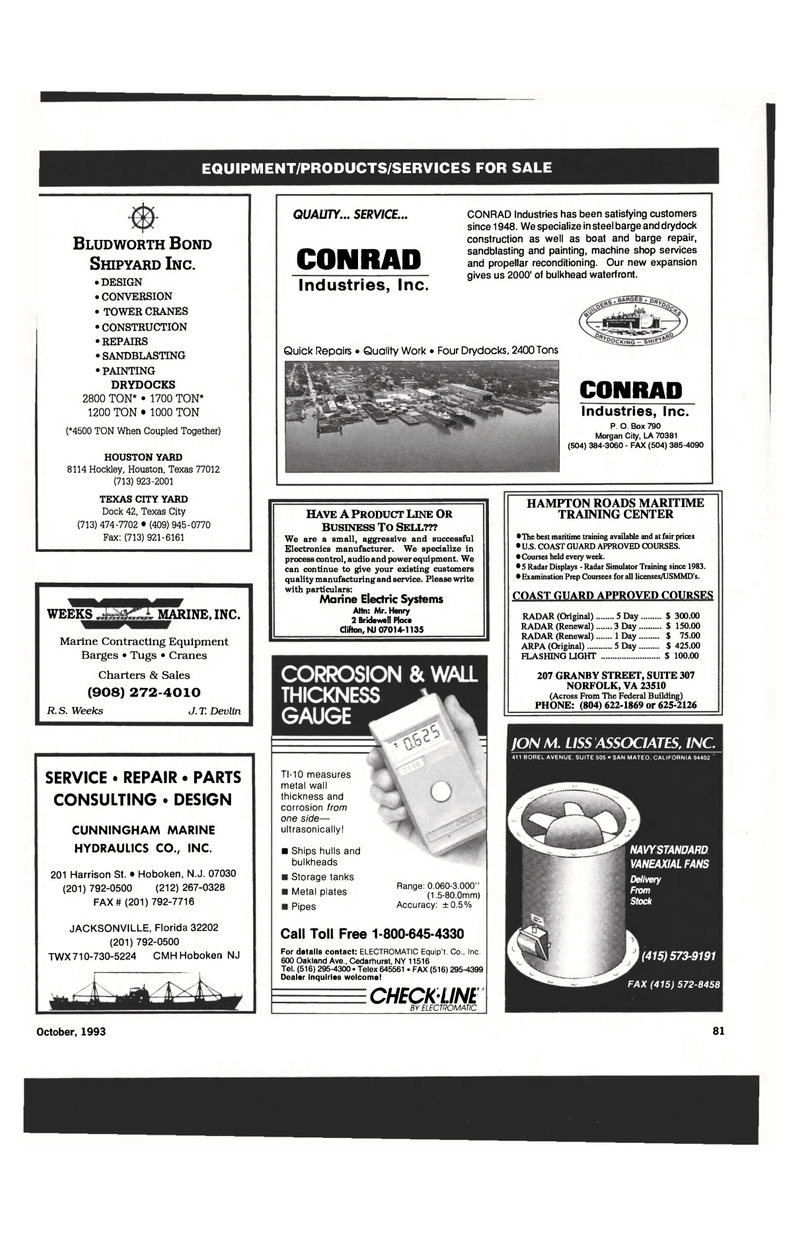 Maritime Reporter Magazine, page 77,  Oct 1993