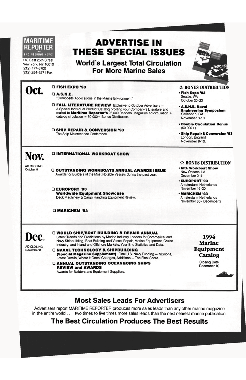 Maritime Reporter Magazine, page 80,  Oct 1993