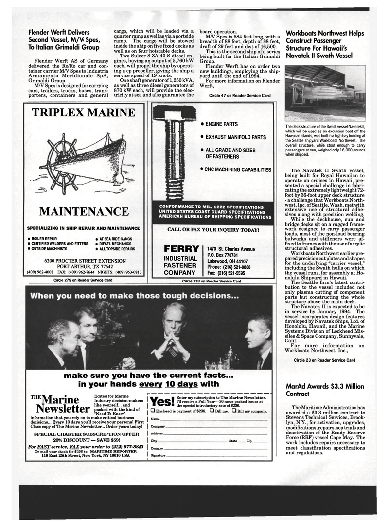 Maritime Reporter Magazine, page 16,  Dec 1993
