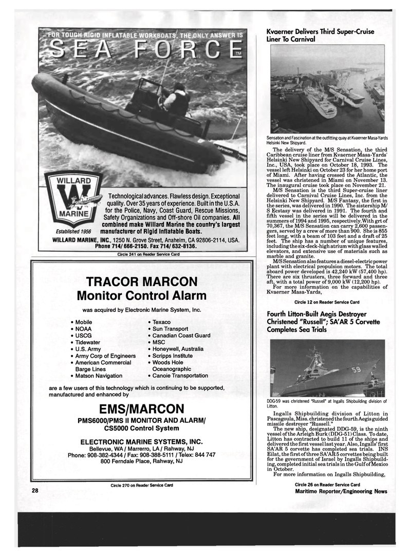 Maritime Reporter Magazine, page 26,  Dec 1993