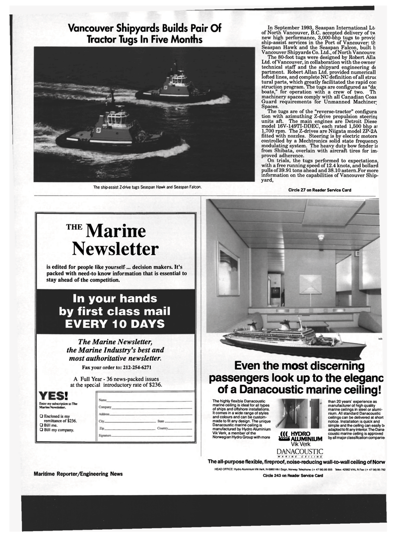 Maritime Reporter Magazine, page 52,  Dec 1993
