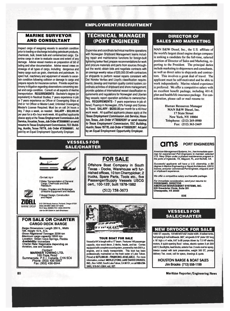Maritime Reporter Magazine, page 76,  Dec 1993