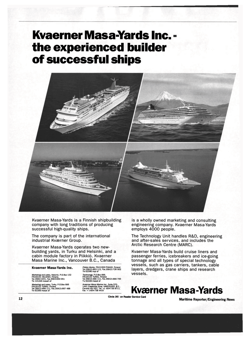 Maritime Reporter Magazine, page 10,  Jan 1994