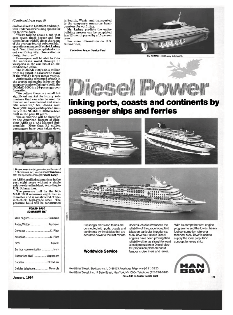 Maritime Reporter Magazine, page 17,  Jan 1994