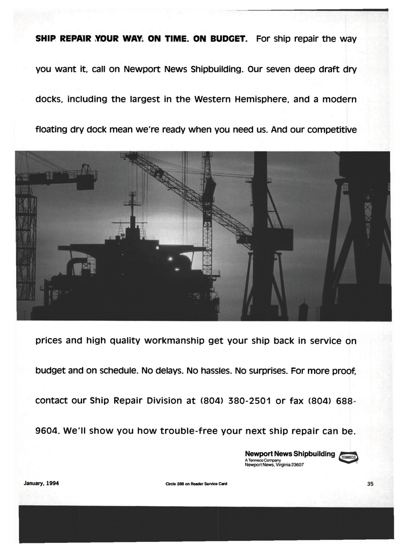 Maritime Reporter Magazine, page 33,  Jan 1994