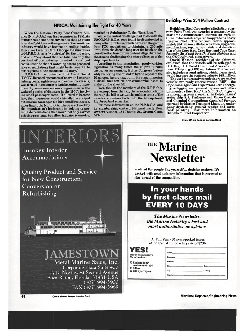 Maritime Reporter Magazine, page 64,  Jan 1994