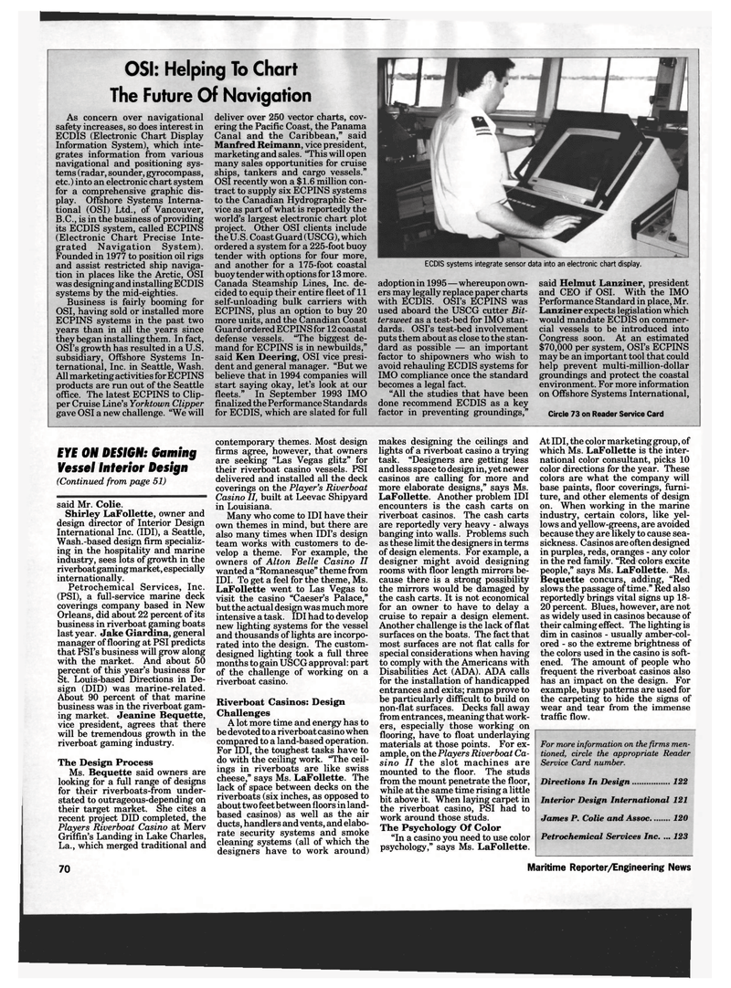 Maritime Reporter Magazine, page 68,  Jan 1994