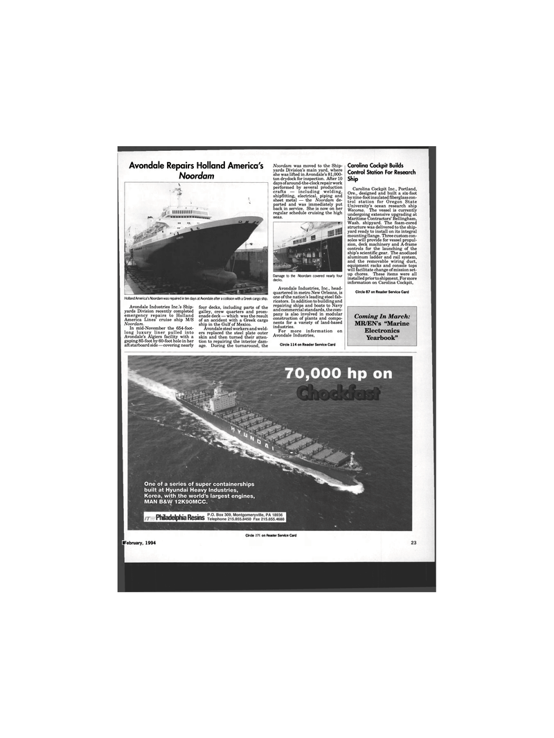Maritime Reporter Magazine, page 17,  Feb 1994