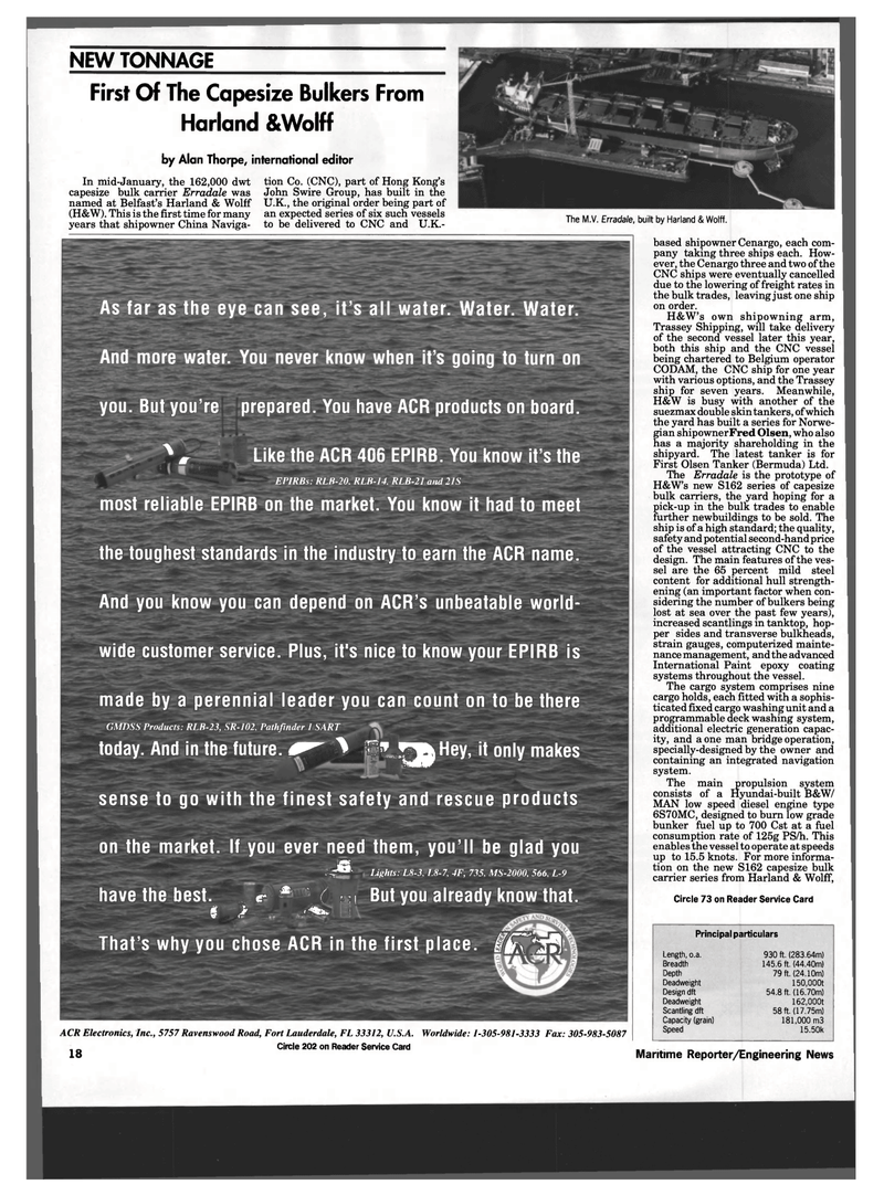 Maritime Reporter Magazine, page 16,  Mar 1994