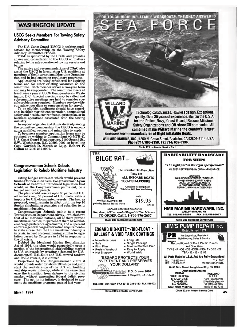 Maritime Reporter Magazine, page 43,  Mar 1994