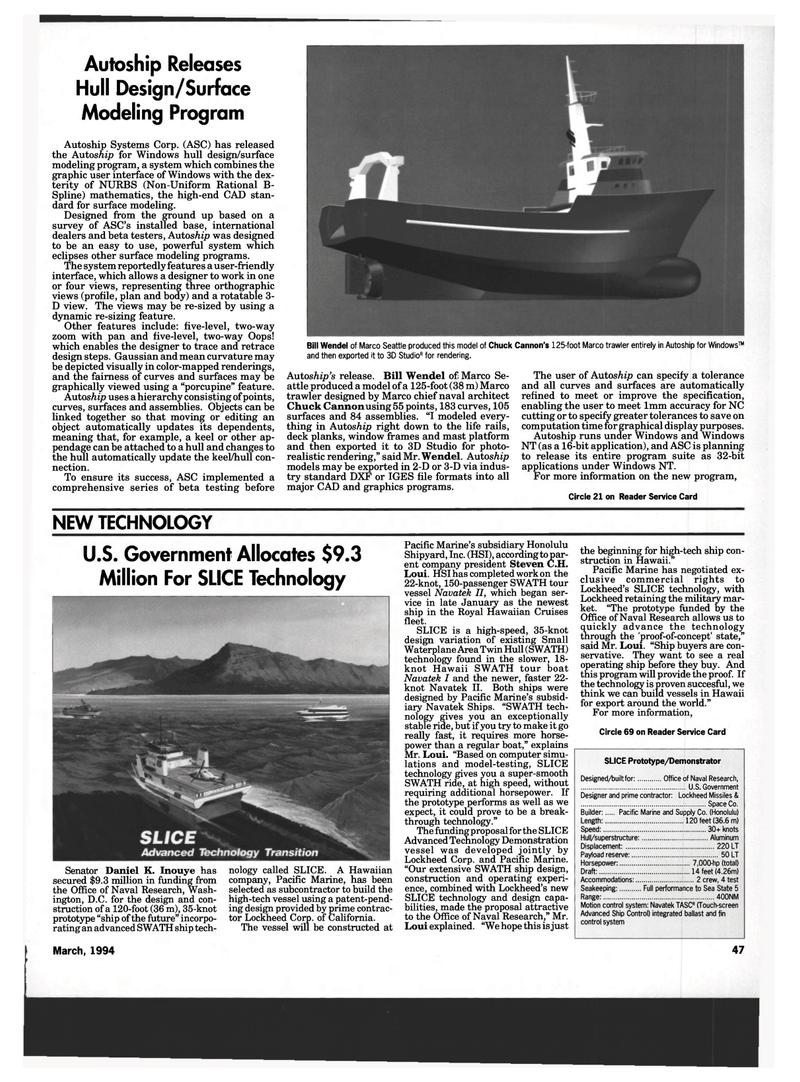 Maritime Reporter Magazine, page 45,  Mar 1994