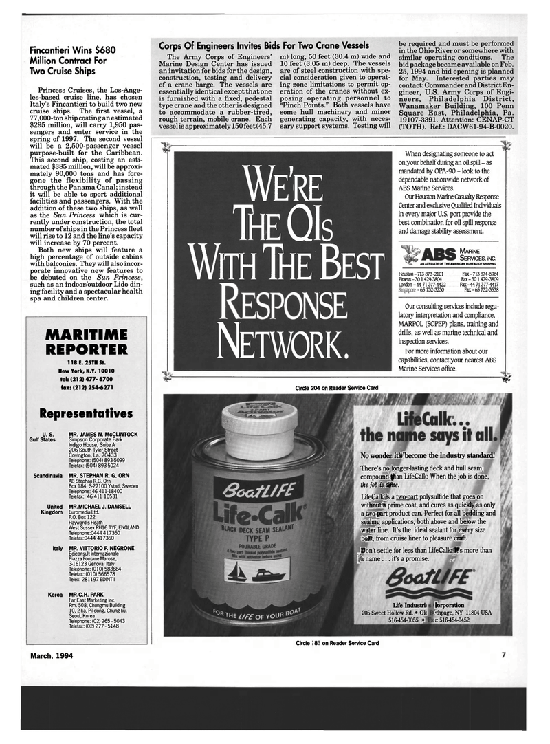 Maritime Reporter Magazine, page 5,  Mar 1994
