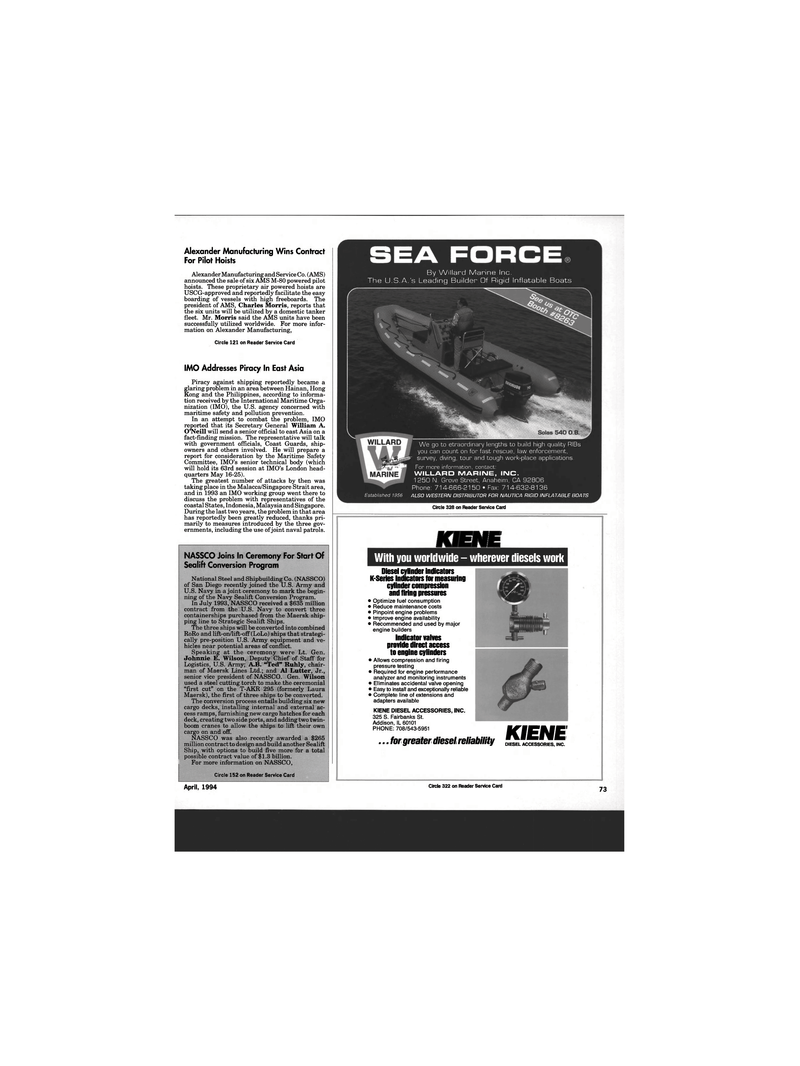 Maritime Reporter Magazine, page 87,  Apr 1994