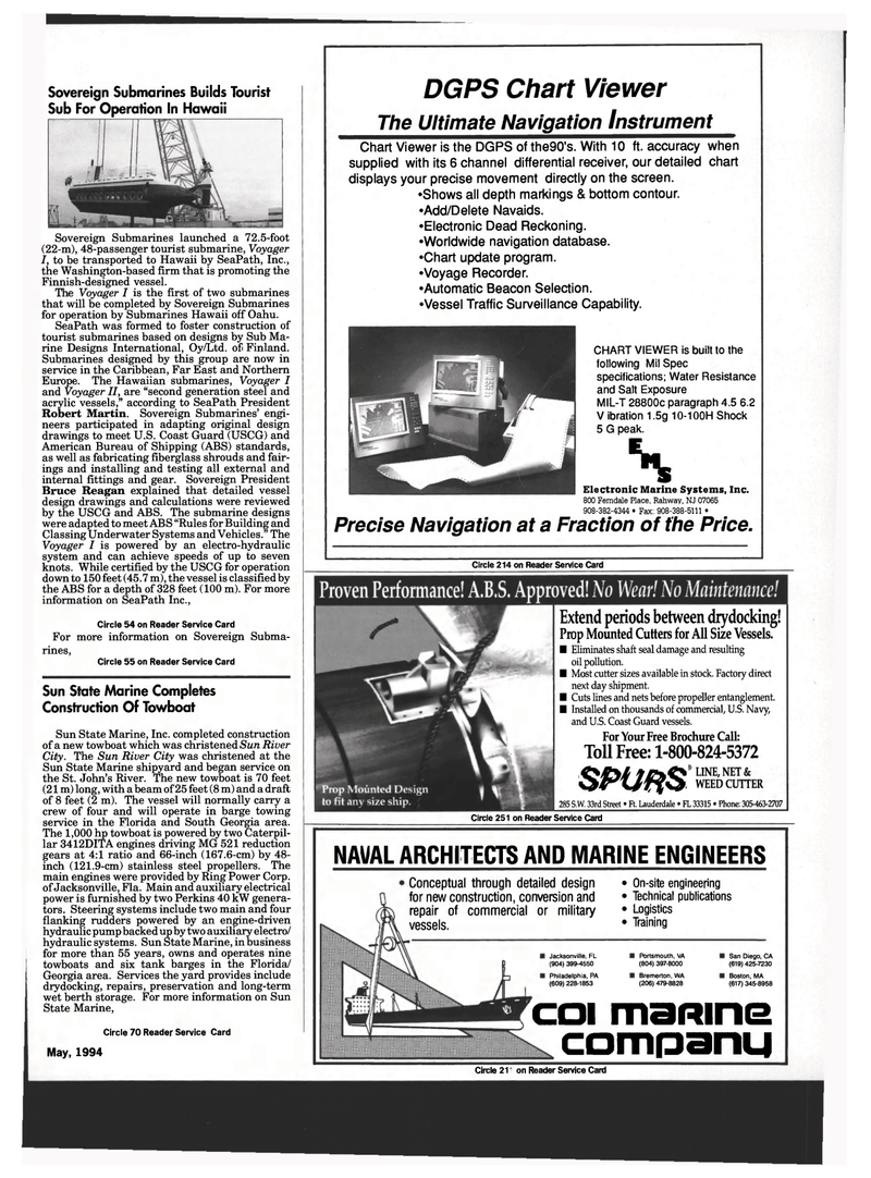 Maritime Reporter Magazine, page 67,  May 1994