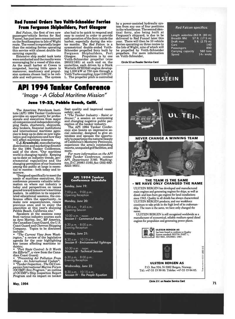 Maritime Reporter Magazine, page 69,  May 1994