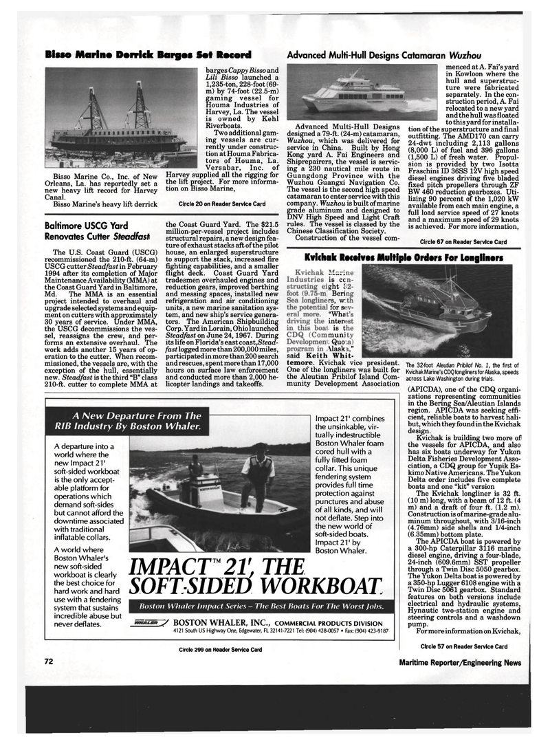 Maritime Reporter Magazine, page 70,  May 1994