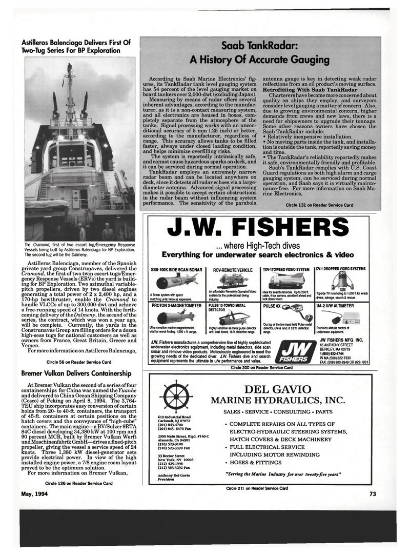 Maritime Reporter Magazine, page 71,  May 1994