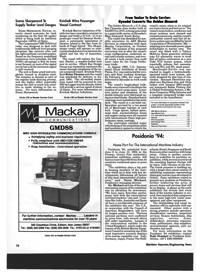 Maritime Reporter Magazine, page 74,  May 1994