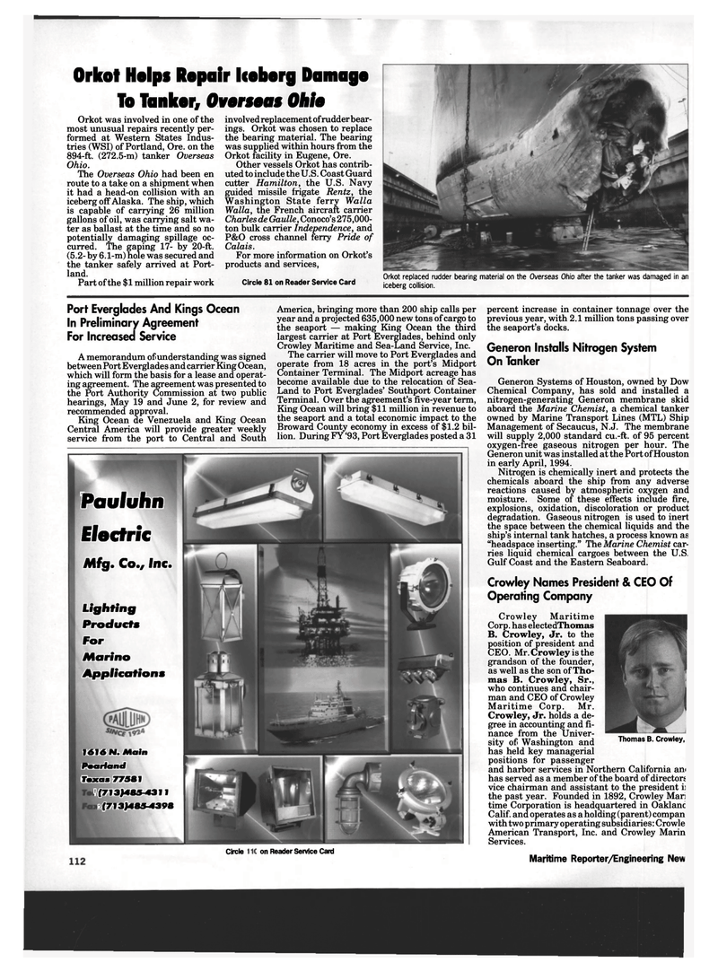 Maritime Reporter Magazine, page 102,  Jun 1994