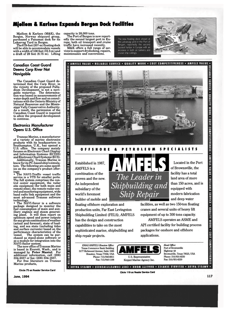 Maritime Reporter Magazine, page 107,  Jun 1994