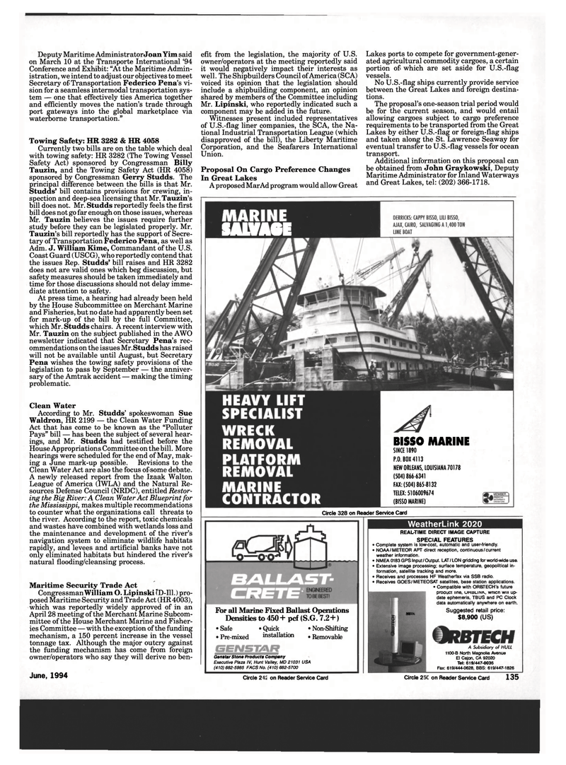 Maritime Reporter Magazine, page 125,  Jun 1994