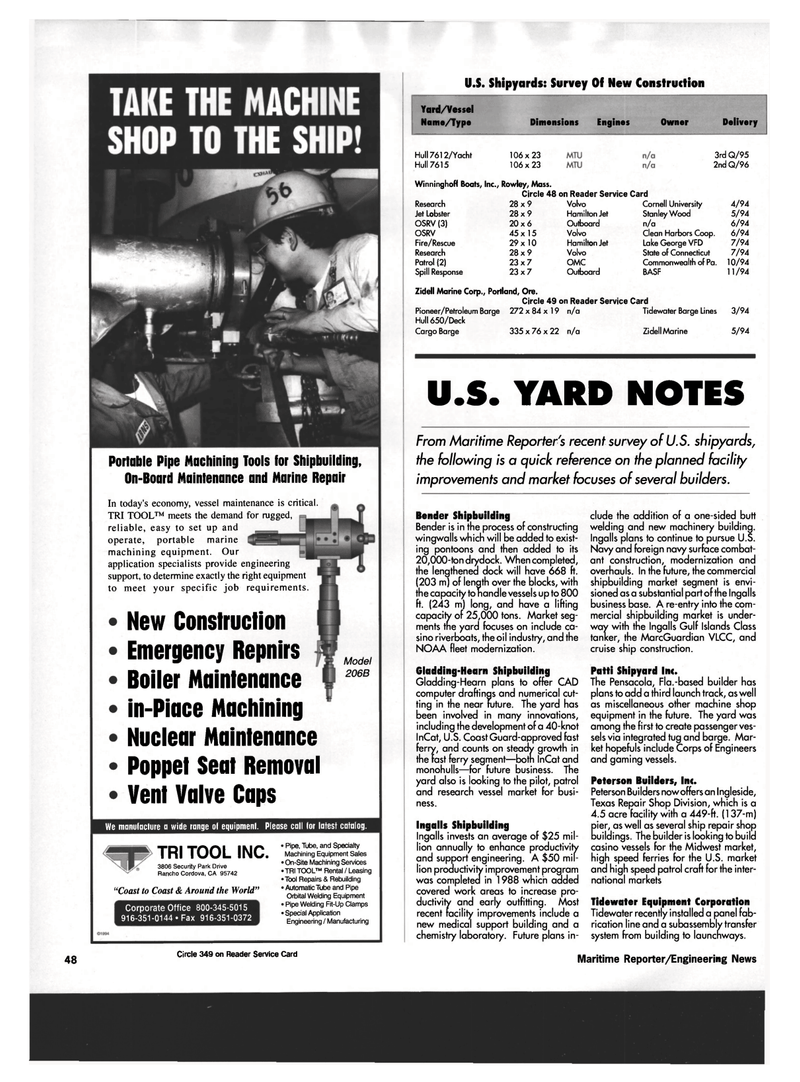 Maritime Reporter Magazine, page 42,  Jun 1994