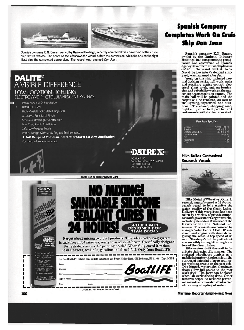 Maritime Reporter Magazine, page 90,  Jun 1994