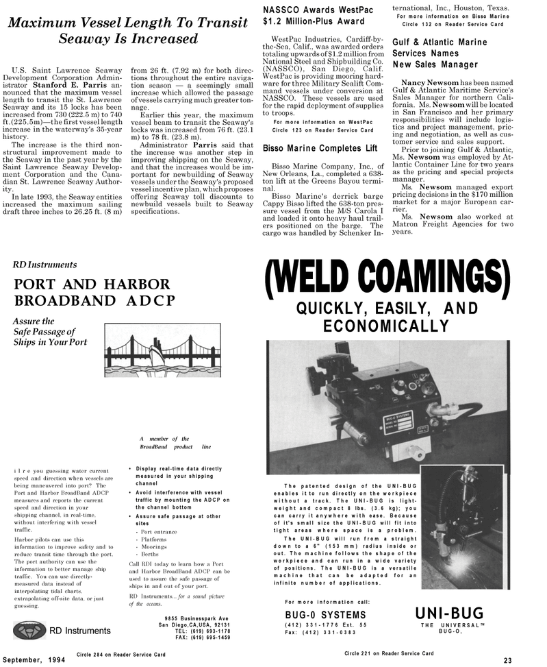 Maritime Reporter Magazine, page 21,  Sep 1994