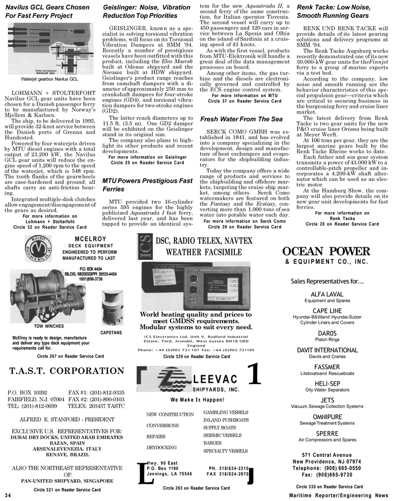 Maritime Reporter Magazine, page 32,  Sep 1994