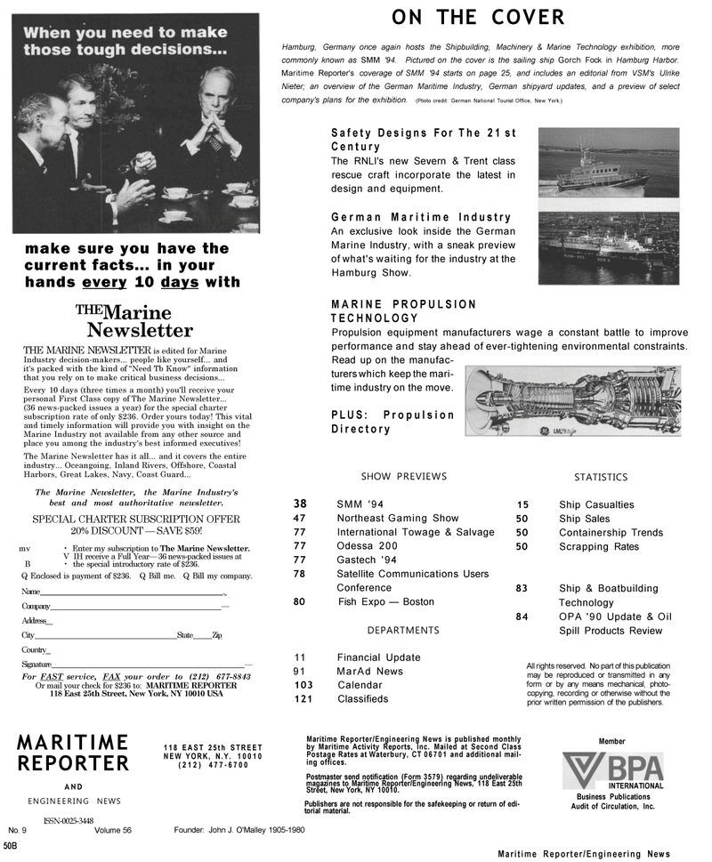 Maritime Reporter Magazine, page 2,  Sep 1994