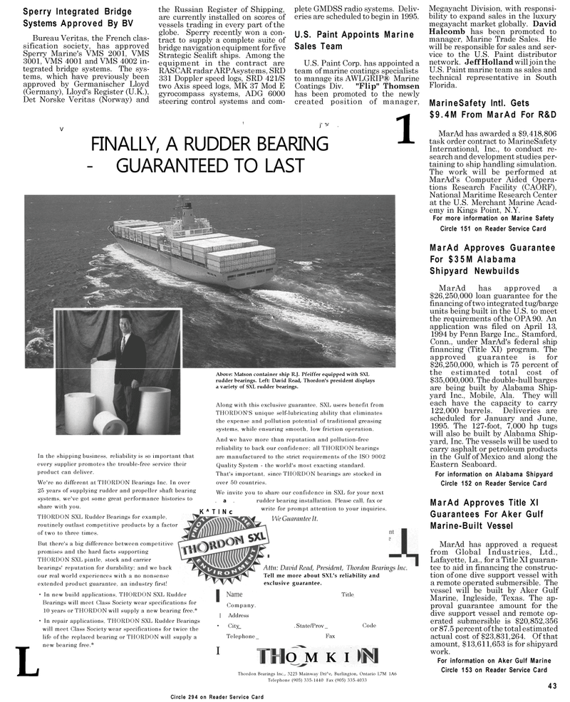 Maritime Reporter Magazine, page 41,  Sep 1994