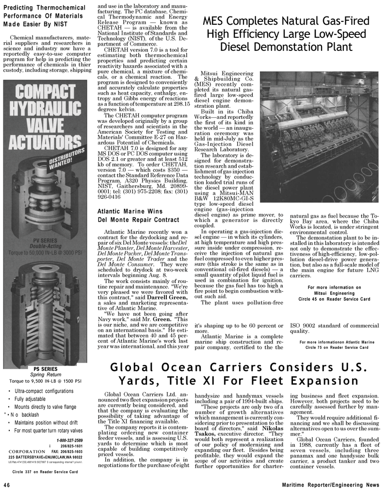 Maritime Reporter Magazine, page 44,  Sep 1994
