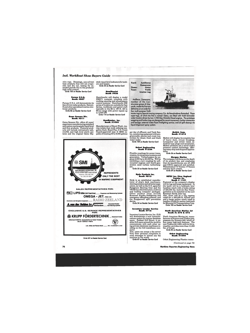 Maritime Reporter Magazine, page 89,  Oct 1994