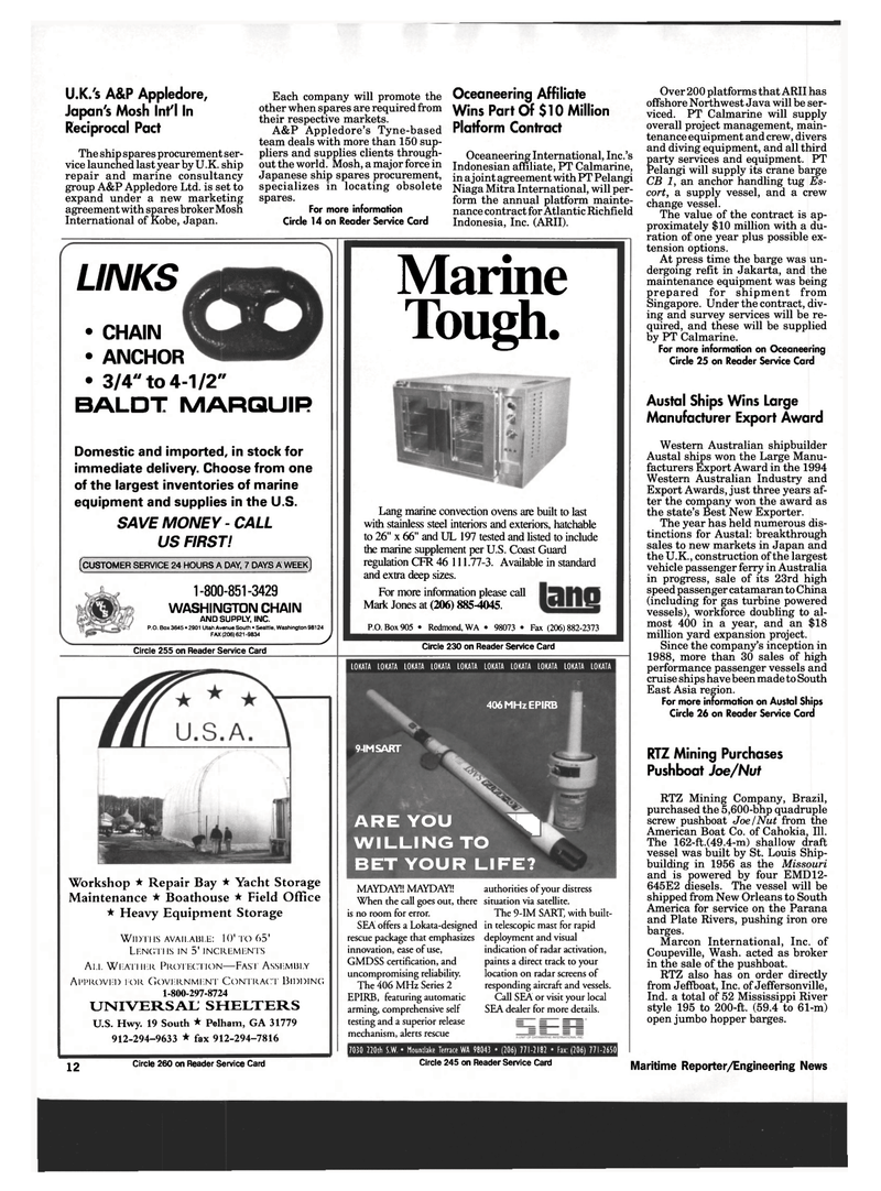 Maritime Reporter Magazine, page 10,  Dec 1994