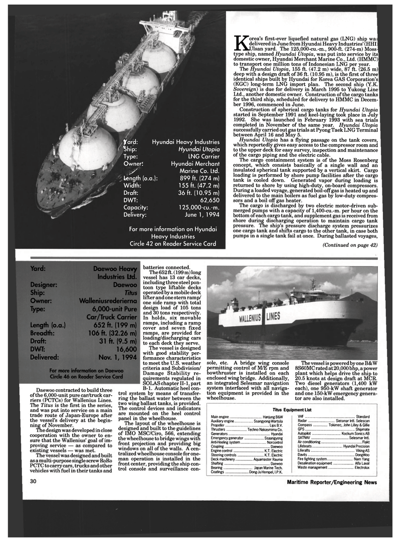 Maritime Reporter Magazine, page 28,  Dec 1994