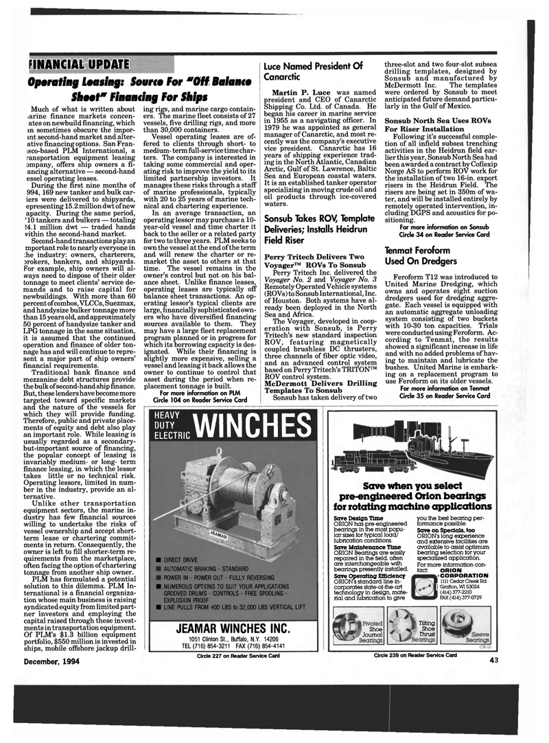 Maritime Reporter Magazine, page 43,  Dec 1994