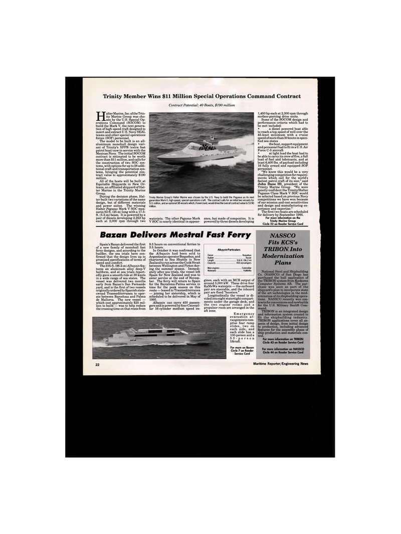 Maritime Reporter Magazine, page 20,  Jan 1995